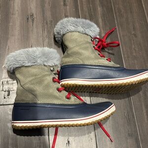 Sperry Gray and Blue Winter Boots